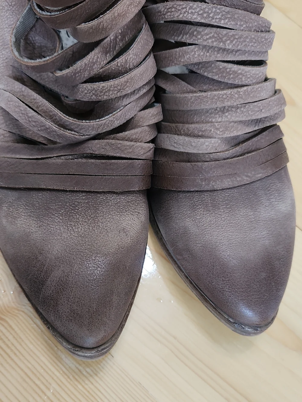 NWOT Free People Lost Valley Ankle Booties Strappy Italian Leather Size 8 / 38 - Picture 13 of 16